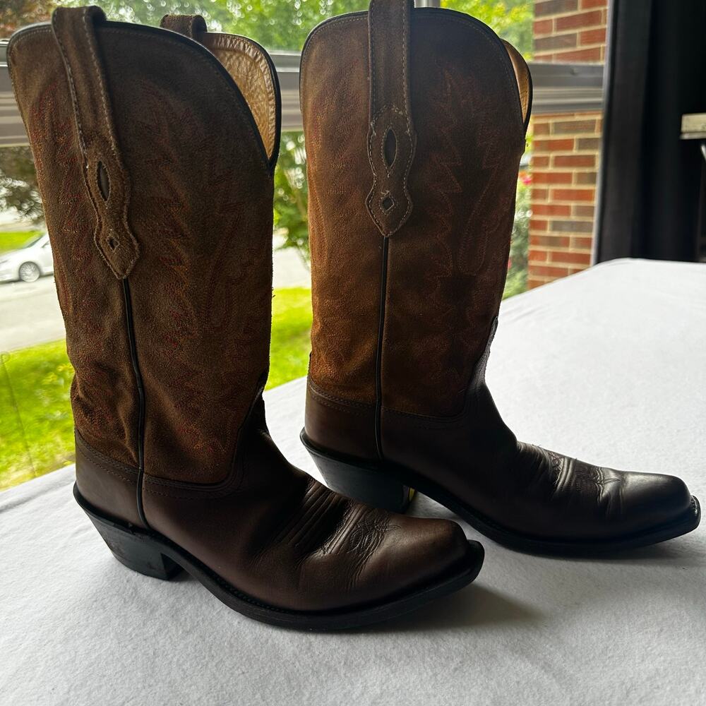 Genuine Leather Old West Cowgirl Boots LF1551 Snip Toe 6.5